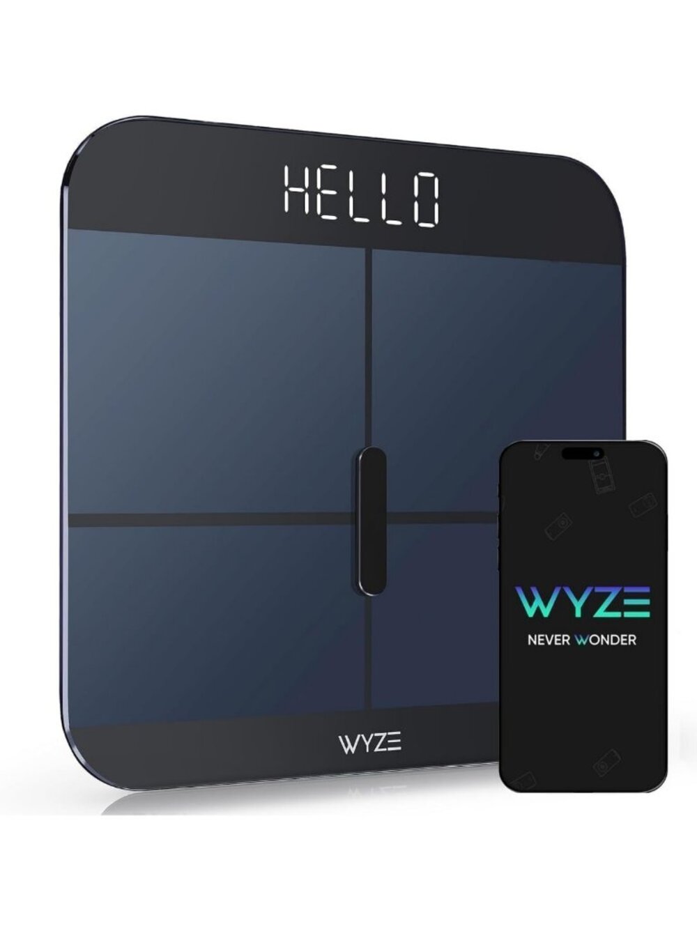 Smart Digital Bathroom Scale for Body Weight & Body Fat Measurement - Black